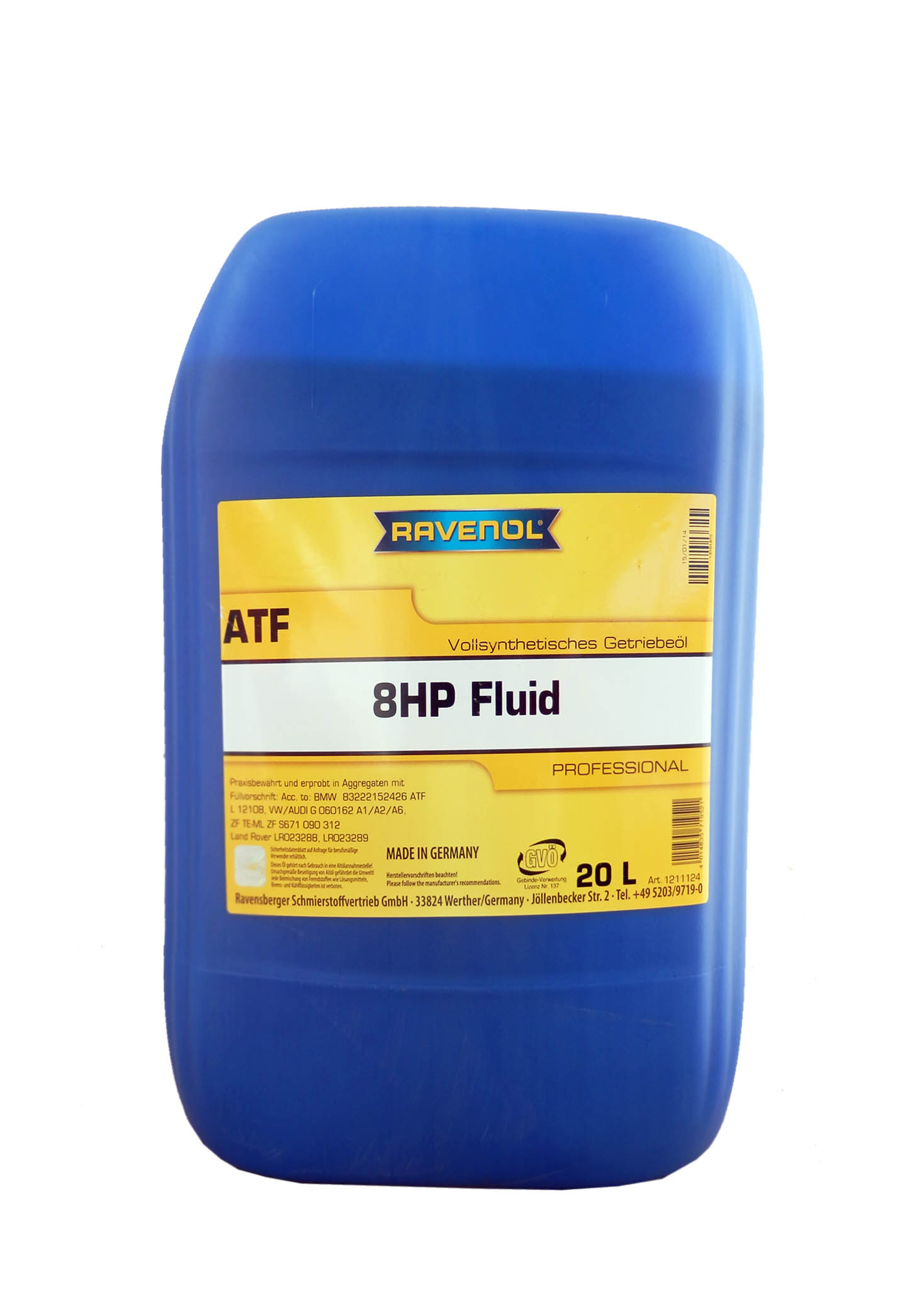 Купить запчасть RAVENOL - 4014835719521 Трансмиссионное масло  ATF 8 HP Fluid (20л) new