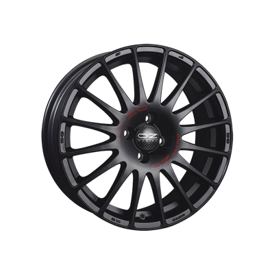 Купить запчасть OZ - WHS027750 Superturismo GT 16/7 ET35 Matt black + red lettering