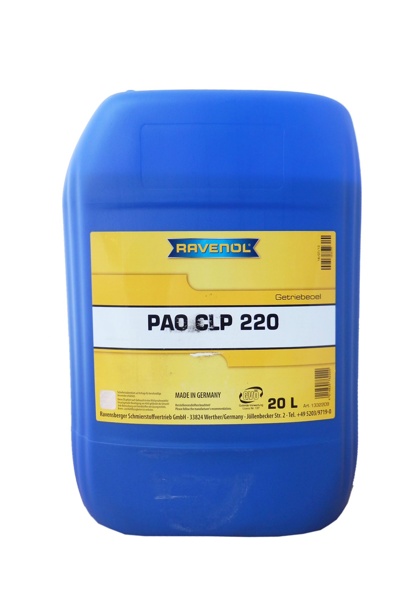 Купить запчасть RAVENOL - 4014835762220 Трансмиссионное масло Getriebeoel PAO CLP220 (20л) new